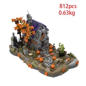 Produit transfrontalier très demandé, en stock : MOC-1180.96 Million Maison <span class=keywords><strong>de</strong></span> <span class=keywords><strong>Sorcière</strong></span> d'Halloween, modèle <span class=keywords><strong>de</strong></span> jouet <span class=keywords><strong>de</strong></span> construction à petites particules à assembler - Product Image 2