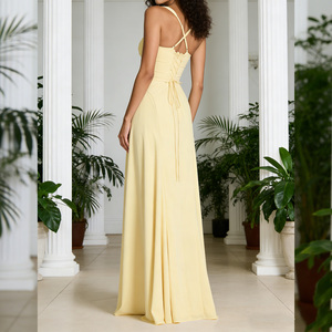 Abito lungo elegante <span class=keywords><strong>da</strong></span> sera con <span class=keywords><strong>scollo</strong></span> a cuore, spalline incrociate regolabili e <span class=keywords><strong>schiena</strong></span> allacciata, linea ad A fluida, per vendita all'ingrosso - Product Image 3