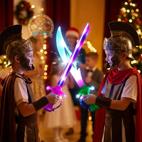 Épée lumineuse LED pour enfants 2026, jouet sonore et musical à induction, couteau de requin flash, épée large en plastique peinte, pour fête de Diwali