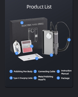 Machine à polir les ongles portable 35000 tr/min Rechargeable sans fil Lime à ongles électrique Polisseuse Kit de perceuse à ongles électrique pour salon à domicile