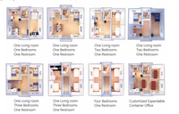 Maison préfabriquée extensible en conteneur de 40 pieds ou 20 pieds, 2 à 5 chambres, en acier pliable, à vendre