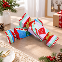 Boîte cadeau personnalisée en forme de bonbon pour Noël, boîte d'emballage pliable avec ruban pour les cadeaux de fête