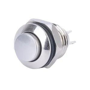 Interruptor LED anti-vandalismo de aço inoxidável momentâneo 1NO IP67 12v botão de pressão 10mm barato à prova d'água