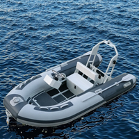 Bateau de pêche gonflable Double cabine avant, portable de 10 pieds, en aluminium PVC/Hypalon/ORCA, Semi-rigide
