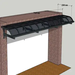 Balcon extérieur en polycarbonate à cadre en aluminium couvrant la conception moderne auvent de patio