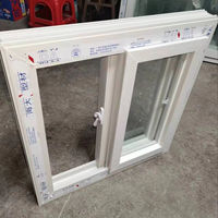 Ventanas de PVC NFRC Modernas con Manija, Protector Contra Corrientes de Aire para Exteriores, Fijación para Toldo, Doble Acristalamiento