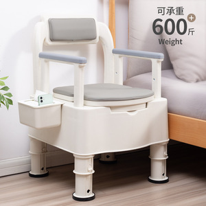 Chaise de toilette d'hôpital avec coussin rouge pour personnes âgées et soins à domicile - Product Image 3