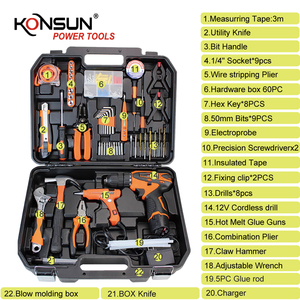 Kit de Herramientas Multifunción para Reparaciones del Hogar con Taladro Inalámbrico de 12V, Juego Completo de Herramientas de Mantenimiento Doméstico, Estuche de Almacenamiento OEM - Product Image 2