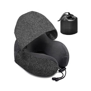 Almohada de Viaje Ergonómica Extra Grande en Forma de U, Almohada de Viaje para el Cuello con Capucha - Product Image 1