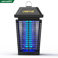 Zapper de mosquitos con sensor de luz del anochecer al amanecer, Zapper de moscas impermeable, matamosquitos eléctrico para jardín, Zapper de insectos al aire libre