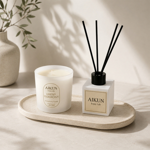 AIKUN Handmade Flameless Soy Wax Scented <b>Candle</b> <b>Set</b> Indoor Decoration Aromatherapy Glass for Bedroom Romantic Present - Product Image 3