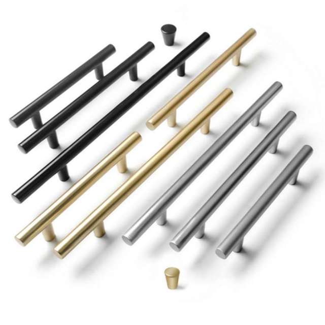 Luxury Modern Design Gold Brass Knobs Pull Door Cabinet Handle for Kitchen Drawer Furniture Brushed Nickel Knurled Hardware
