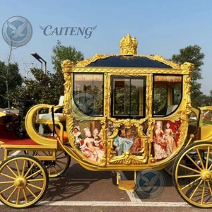 Carrozza Reale Elettrica in Metallo a Forma di Zucca Rossa per Matrimoni, Porta <span class=keywords><strong>Numero</strong></span> da Tavolo, Carrozza Reale a 4 Ruote in Vendita - Product Image 3