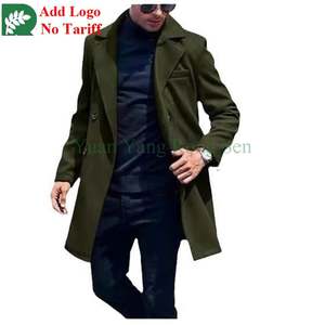 Veste coupe-vent pour homme, double boutonnage, longue veste coupe-vent, vêtement d'extérieur, veste homme - Product Image 5