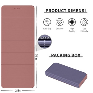 Esterilla de Yoga Plegable de 7 Pliegues, 70x24, 1.5 Pulgadas de Grosor, Esterilla de Ejercicio Plegable, Duradera, Antideslizante, de Espuma de Caucho Natural, con Logotipo, Compacta, para Viaje y Almacenamiento - Product Image 2