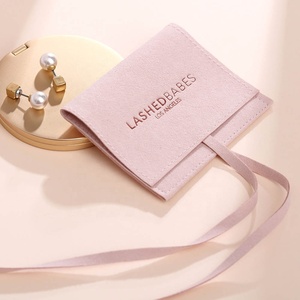 PandaSew Custom Logo Printed Microfiber Jewelry Pouch with Ribbon <b>Envelope</b> <b>Gift</b> Packaging Bag - Product Image 2
