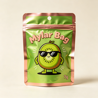 Sacs Mylar personnalisés imprimés en usine, 3,5g 7g, polyvalents, excellente impression, fermeture éclair, fond plat
