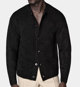 Tùy Chỉnh Crew Cổ Thoải Mái Sang Trọng Mùa Thu Áo Len Thoải Mái Phù Hợp Đầy Đủ Tay Áo Đơn Giản Cardigan Dệt Kim Chất Lượng Cao Áo Len Cho Người Đàn Ông - Product Image 3