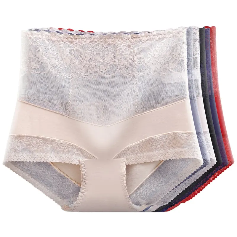 Frauen Hochhaus Sexy Unterwäsche Light Control Bauch Taille Schlanke Höschen Spitze Baumwolle Brief Frauen Unterwäsche Bequem für Frauen