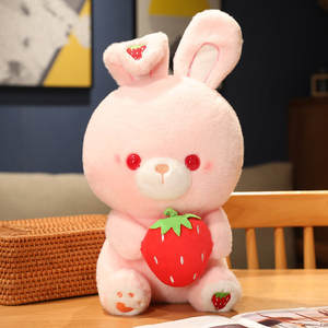 Nuovo Peluche di Coniglietto Fragola Carino <span class=keywords><strong>e</strong></span> Coccoloso, un Piccolo Regalo per la Fidanzata o il Compleanno dell'Amico più Bello. - Product Image 3