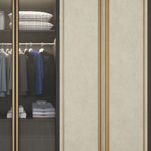 Madera Fabricada Diseño Moderno ARMARIO INCORPORADO EN GRIGIO ACABADO DE GRANO DE MADERA - Product Image 5