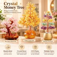 Arbre en cristal naturel multicolore, artisanal, moderne, unique et de qualité supérieure pour Noël