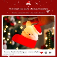 Porte-clés Lumineux Lapin à Longues Oreilles de Noël, Effet Vibration 3 Vitesses, Recharge USB, Pendentif pour Sac à Dos et Sac à Bandoulière