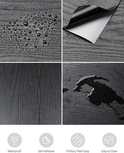 Papel tapiz extraíble para armario de cocina, revestimiento de vinilo, color negro - Product Image 5