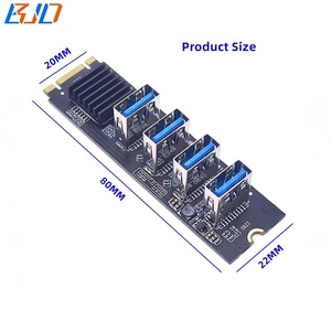 4 * USB 3,0 PCI-E 1X сигнал к <span class=keywords><strong>M</strong></span>.<span class=keywords><strong>2</strong></span> NGFF NVME ключ B + <span class=keywords><strong>M</strong></span> интерфейс адаптер конвертер карты расширения для видеокарты GPU - Product Image 2