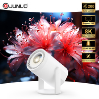 Projecteur intelligent portable JUNUO, décodage 4K, mini vidéoprojecteur, moteur optique scellé, anti-poussière, Android 14, 200 lumens, 180°