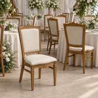 Französische Neoklassische Stoffbezogene Esszimmerstühle Luxus-Hotel-Bankette und Elegante Landhaus-Hochzeiten Holzmaserung PP-Stühle