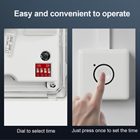 Interruptor Temporizador de Cuenta Regresiva Tipo 86 TUODI TDL-2115, 220V, Control Táctil, 2000W, 2 Minutos Ventilador de Extracción para Baño con Luz, Duración de 2 Horas