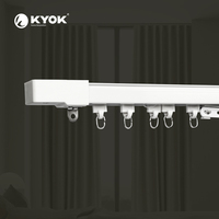 KYOK Ensemble de rails à double rail pour rideaux de plafond avec tringles à rideaux et accessoires