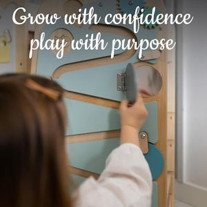 Taburete de cocina multiusos para niños pequeños <span class=keywords><strong>Pikler</strong></span>, almohadillas de fieltro antideslizantes para torre de actividades de madera de altura ajustable todo en uno - Product Image 4