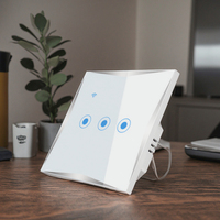 Interrupteur intelligent Langyeao pour TUYA, norme EU/UK, commande tactile sans fil, compatible Google Alexa, fonctionnalités de l'application Smart Life, panneau tactile