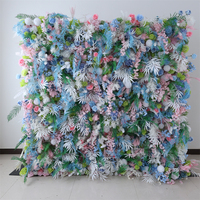 A77 Navidad arco Floral telón de fondo tela Panel verde dorado Artificial Navidad flor decoración flor pared para fiesta de año nuevo diseño