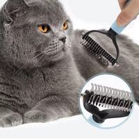 Peigne démêlant écologique double face pour animaux de compagnie - Râteau à nœuds ouverts en acier inoxydable avec fonction massage pour chiens et chats