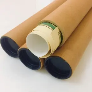 Embalagem de papelão para posters, tubos longos biodegradáveis de tamanhos diferentes personalizados, para envio