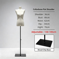 Nouveau Mannequin Femme Gonflable Demi-Corps sur Pied avec Tête en Mousse et Tissu pour Présentation de Vêtements de Tailleur