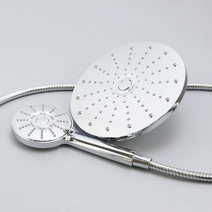 Shower Head Round Adjustable Spray Rain Portable Handheld With Hose 8507 - Product Image 1