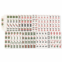 Jeu de Mahjong Américain de Luxe en Mélamine, Pliable, Tuiles Blanches de 1,18 Pouce, 166 Pièces, Traditionnel Classique, Gravé et Imprimé sur un Seul Côté