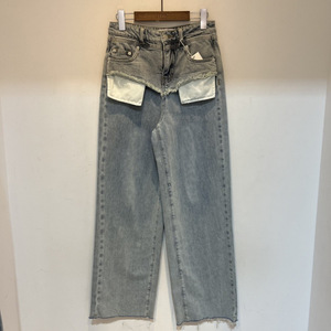 <span class=keywords><strong>Jeans</strong></span> larghi larghi a vita alta pantaloni lunghi Casual strappati da <span class=keywords><strong>donna</strong></span> alla moda - Product Image 4