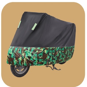 Cubierta de ciclomotor de poliéster impermeable resistente a los rayos UV Camuflaje negro Diseño de dos tonos Protección de cuatro estaciones 90% Protección UV - Product Image 1