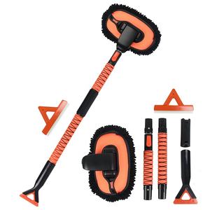Brosse de voiture à long manche détachable Ultra avec <span class=keywords><strong>pelle</strong></span> à glace et <span class=keywords><strong>pelle</strong></span> de nettoyage de vitres Éponge en <span class=keywords><strong>chenille</strong></span> douce pour un nettoyage de véhicule sans effort - Product Image 1