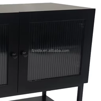 Buffet moderne de luxe en MDF noir, grande capacité, gain de place, pour salon, entrée, hôtel, appartement, chambre à coucher