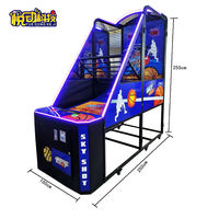 Machine de tir de basket-ball LCD d'intérieur la plus vendue, avec support en anglais, jeu d'arcade à monnayeur, tir unique