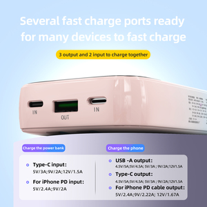 OEM nhà máy 22.5W 10000mAh với ngân hàng điện được xây dựng trong hai cáp sạc nhanh ngân hàng điện cho <span class=keywords><strong>LED</strong></span> hiển thị bảng mạch mới - Product Image 3