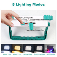 Lampes solaires d'urgence mobiles pour le travail, USB, magnétiques, étanches, rechargeables, portables, LED, lampes solaires de camping avec support