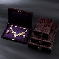 Nouvel ensemble de bijoux 2026, coffret de luxe en MDF avec boîte en tissu suédé