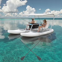 Bateau Catamaran Gonflable Personnalisé en Aluminium et PVC, Plateforme Flottante Durable, Double Planche de SUP pour les Aventures Nautiques